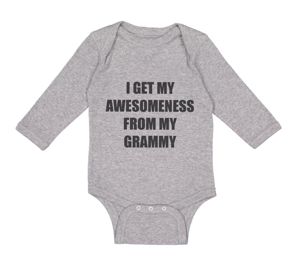 Long Sleeve Bodysuit Baby My Awesomeness Grammy Grandmother Grandma B Cotton