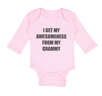 Long Sleeve Bodysuit Baby My Awesomeness Grammy Grandmother Grandma B Cotton