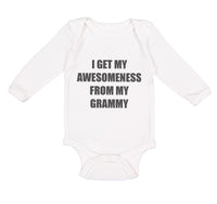 Long Sleeve Bodysuit Baby My Awesomeness Grammy Grandmother Grandma B Cotton
