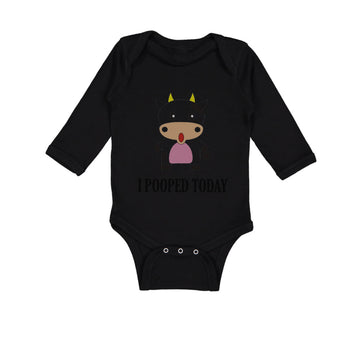 Long Sleeve Bodysuit Baby I Pooped Today Style A Funny Humor Boy & Girl Clothes
