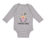 Long Sleeve Bodysuit Baby I Pooped Today Style A Funny Humor Boy & Girl Clothes