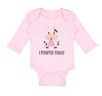 Long Sleeve Bodysuit Baby I Pooped Today Style A Funny Humor Boy & Girl Clothes