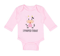Long Sleeve Bodysuit Baby I Pooped Today Style A Funny Humor Boy & Girl Clothes