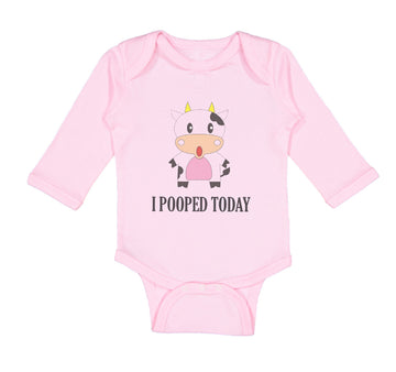 Long Sleeve Bodysuit Baby I Pooped Today Style A Funny Humor Boy & Girl Clothes