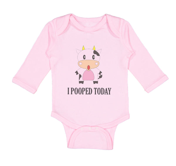 Long Sleeve Bodysuit Baby I Pooped Today Style A Funny Humor Boy & Girl Clothes