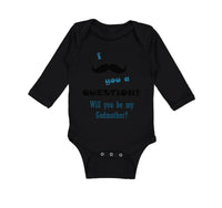 Long Sleeve Bodysuit Baby Question! Will You Be My Godmother Boy & Girl Clothes