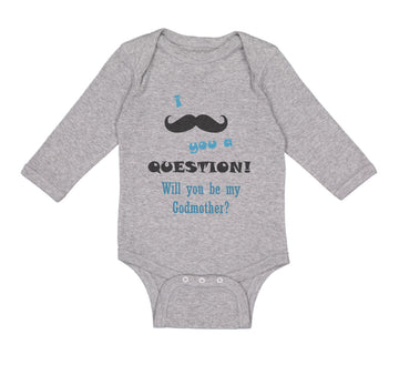 Long Sleeve Bodysuit Baby Question! Will You Be My Godmother Boy & Girl Clothes