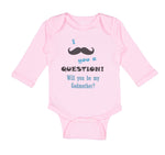 Long Sleeve Bodysuit Baby Question! Will You Be My Godmother Boy & Girl Clothes