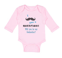 Long Sleeve Bodysuit Baby Question! Will You Be My Godmother Boy & Girl Clothes