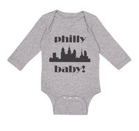 Long Sleeve Bodysuit Baby Philly Baby! Funny Humor Boy & Girl Clothes Cotton