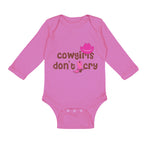 Long Sleeve Bodysuit Baby Cowgirls Don'T Cry Western Style B Boy & Girl Clothes - Cute Rascals