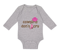 Long Sleeve Bodysuit Baby Cowgirls Don'T Cry Western Style B Boy & Girl Clothes - Cute Rascals