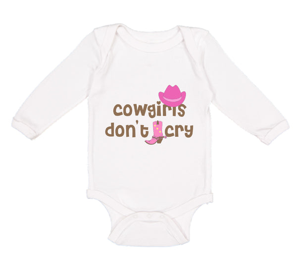 Long Sleeve Bodysuit Baby Cowgirls Don'T Cry Western Style B Boy & Girl Clothes - Cute Rascals