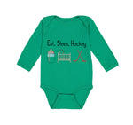 Long Sleeve Bodysuit Baby Eat, Sleep, Hockey Boy & Girl Clothes Cotton - Cute Rascals