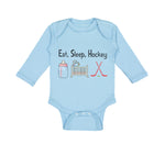 Long Sleeve Bodysuit Baby Eat, Sleep, Hockey Boy & Girl Clothes Cotton - Cute Rascals