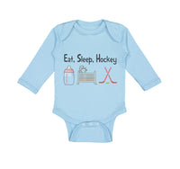 Long Sleeve Bodysuit Baby Eat, Sleep, Hockey Boy & Girl Clothes Cotton - Cute Rascals