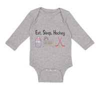 Long Sleeve Bodysuit Baby Eat, Sleep, Hockey Boy & Girl Clothes Cotton - Cute Rascals