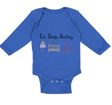 Long Sleeve Bodysuit Baby Eat, Sleep, Hockey Boy & Girl Clothes Cotton