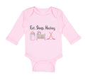 Long Sleeve Bodysuit Baby Eat, Sleep, Hockey Boy & Girl Clothes Cotton
