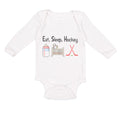 Long Sleeve Bodysuit Baby Eat, Sleep, Hockey Boy & Girl Clothes Cotton