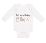 Long Sleeve Bodysuit Baby Eat, Sleep, Hockey Boy & Girl Clothes Cotton - Cute Rascals