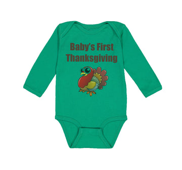 Long Sleeve Bodysuit Baby Baby's First Thanksgiving Boy & Girl Clothes Cotton