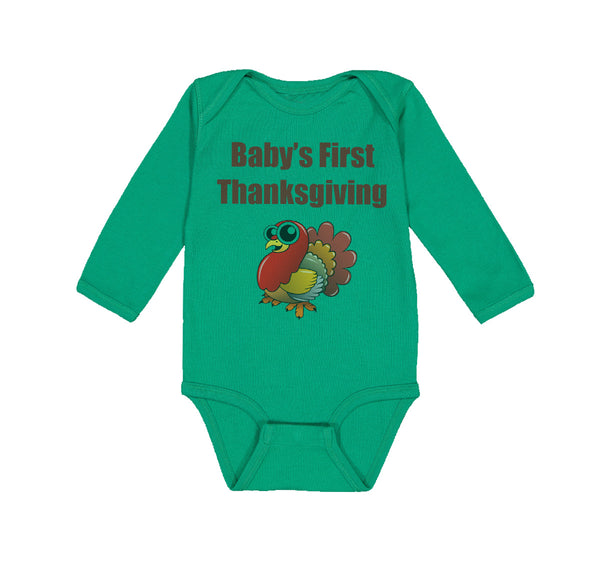 Long Sleeve Bodysuit Baby Baby's First Thanksgiving Boy & Girl Clothes Cotton - Cute Rascals