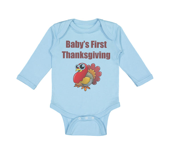 Long Sleeve Bodysuit Baby Baby's First Thanksgiving Boy & Girl Clothes Cotton - Cute Rascals