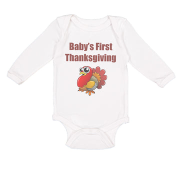 Long Sleeve Bodysuit Baby Baby's First Thanksgiving Boy & Girl Clothes Cotton