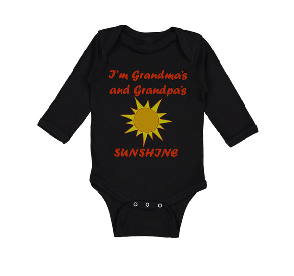 Long Sleeve Bodysuit Baby I'M Grandma's and Grandpa's Sunshine Grandparents