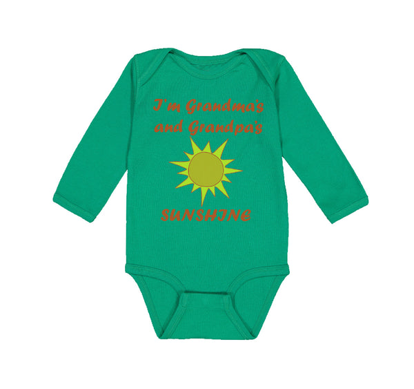 Long Sleeve Bodysuit Baby I'M Grandma's and Grandpa's Sunshine Grandparents