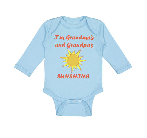 Long Sleeve Bodysuit Baby I'M Grandma's and Grandpa's Sunshine Grandparents