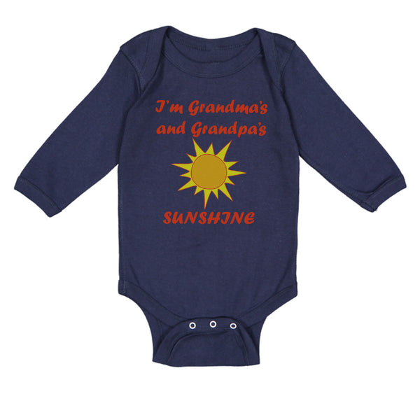 Long Sleeve Bodysuit Baby I'M Grandma's and Grandpa's Sunshine Grandparents