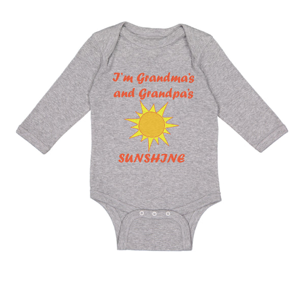Long Sleeve Bodysuit Baby I'M Grandma's and Grandpa's Sunshine Grandparents