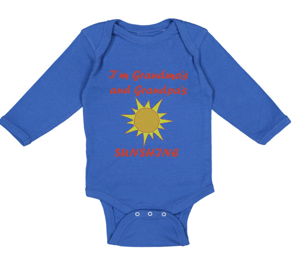 Long Sleeve Bodysuit Baby I'M Grandma's and Grandpa's Sunshine Grandparents