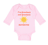 Long Sleeve Bodysuit Baby I'M Grandma's and Grandpa's Sunshine Grandparents