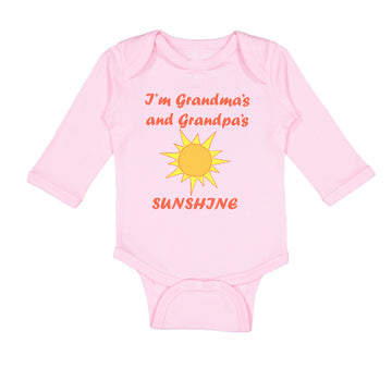 Long Sleeve Bodysuit Baby I'M Grandma's and Grandpa's Sunshine Grandparents