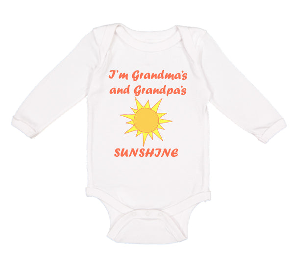 Long Sleeve Bodysuit Baby I'M Grandma's and Grandpa's Sunshine Grandparents