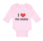 Long Sleeve Bodysuit Baby I Love My Daddy Dad Father's Day Style L Cotton