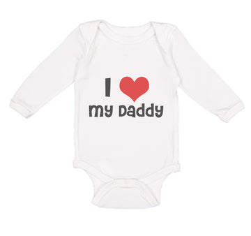 Long Sleeve Bodysuit Baby I Love My Daddy Dad Father's Day Style L Cotton
