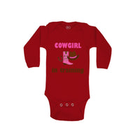 Long Sleeve Bodysuit Baby Cowgirl in Training Western Style C Boy & Girl Clothes - Cute Rascals