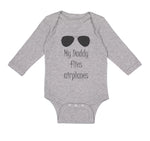 Long Sleeve Bodysuit Baby Daddy Flies Airplanes Pilot Dad Father's C Cotton - Cute Rascals