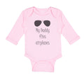 Long Sleeve Bodysuit Baby Daddy Flies Airplanes Pilot Dad Father's C Cotton