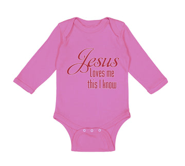 Long Sleeve Bodysuit Baby Jesus Loves Me This I Know Christian Jesus God Style A