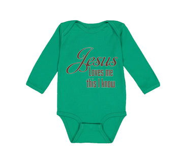 Long Sleeve Bodysuit Baby Jesus Loves Me This I Know Christian Jesus God Style A