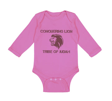 Long Sleeve Bodysuit Baby Conquering Lion Tribe of Judah Christian Jesus God