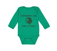 Long Sleeve Bodysuit Baby Conquering Lion Tribe of Judah Christian Jesus God - Cute Rascals