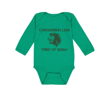 Long Sleeve Bodysuit Baby Conquering Lion Tribe of Judah Christian Jesus God