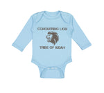 Long Sleeve Bodysuit Baby Conquering Lion Tribe of Judah Christian Jesus God - Cute Rascals