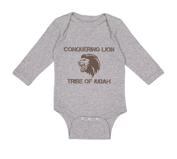Long Sleeve Bodysuit Baby Conquering Lion Tribe of Judah Christian Jesus God